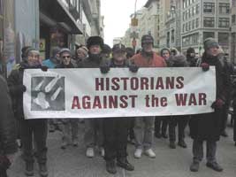 Historians Against War Banner in New York